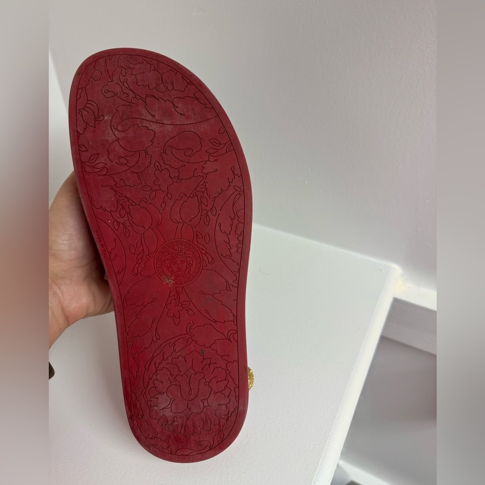 Red Versace Print Slides - image 7